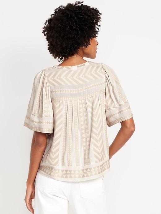 Split-Neck Textured Top Product Image