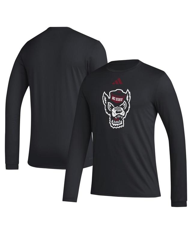 Adidas Mens Black Nc State Wolfpack Primary Locker Logo Pre-Game Long Sleeve T-Shirt Product Image