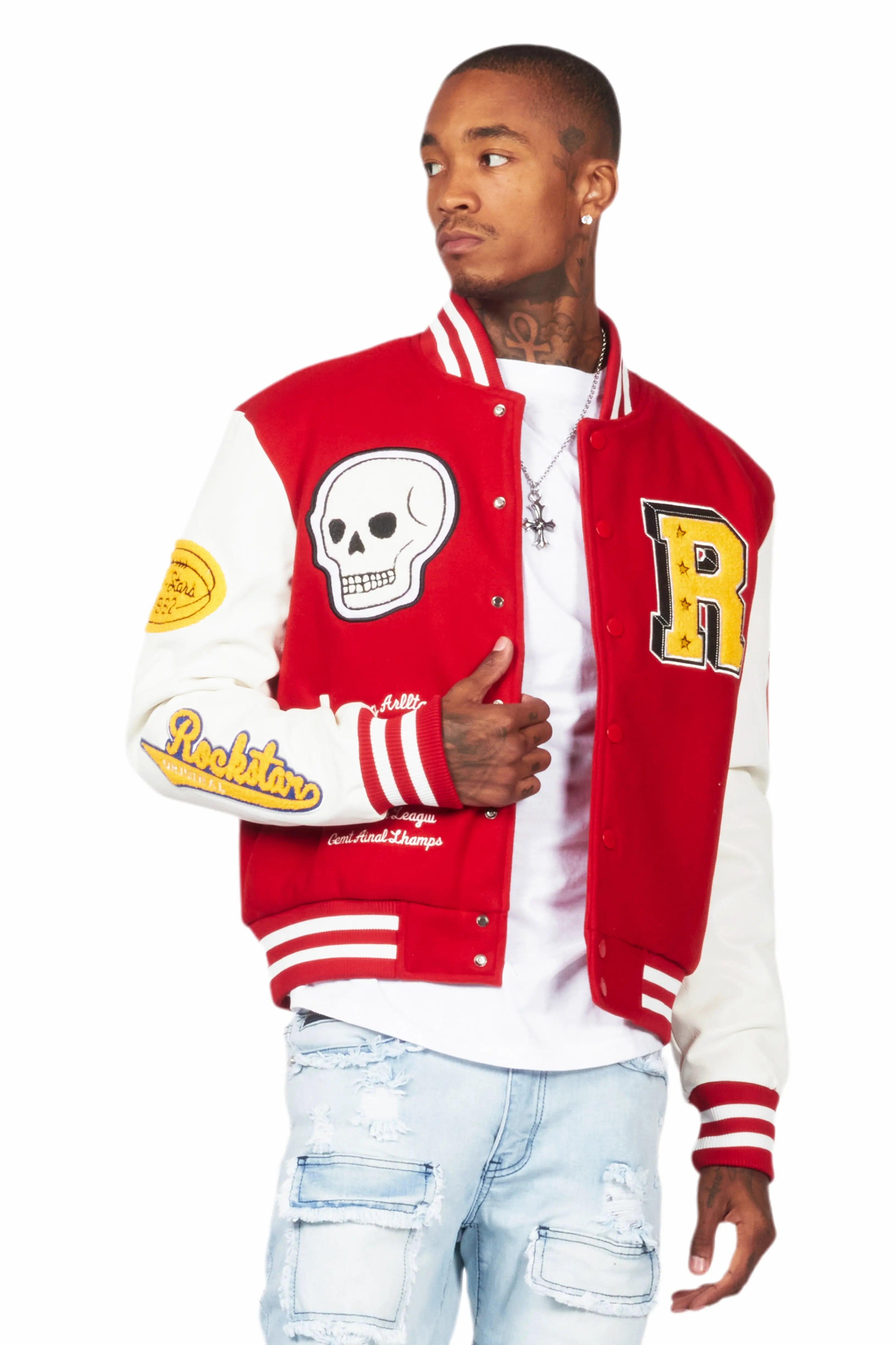 Eisen Red/White Varsity Jacket Male Product Image