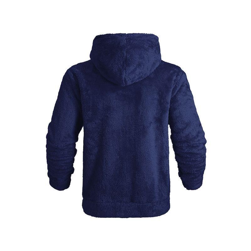 Plain Drawstring Hooded Fleece Zip Jacket Product Image