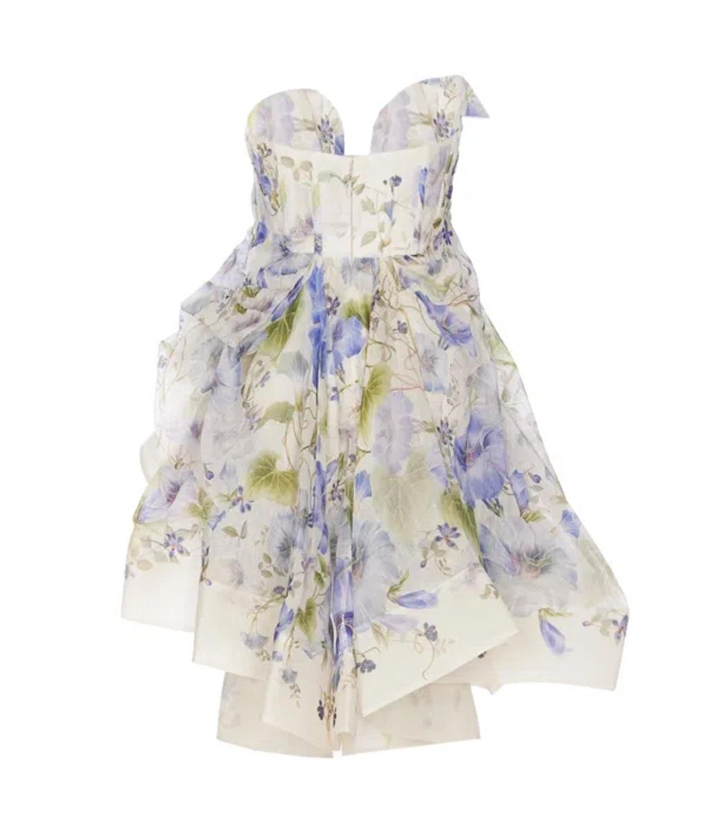 Natura Ruffled Silk Mini Dress In White Product Image