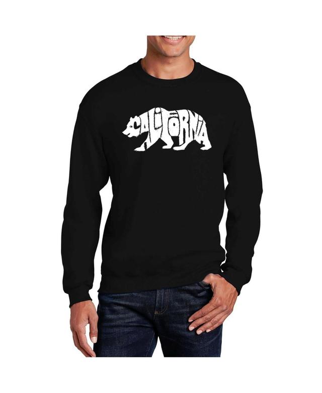 La Pop Art Mens Word Art California Bear Crewneck Sweatshirt Product Image