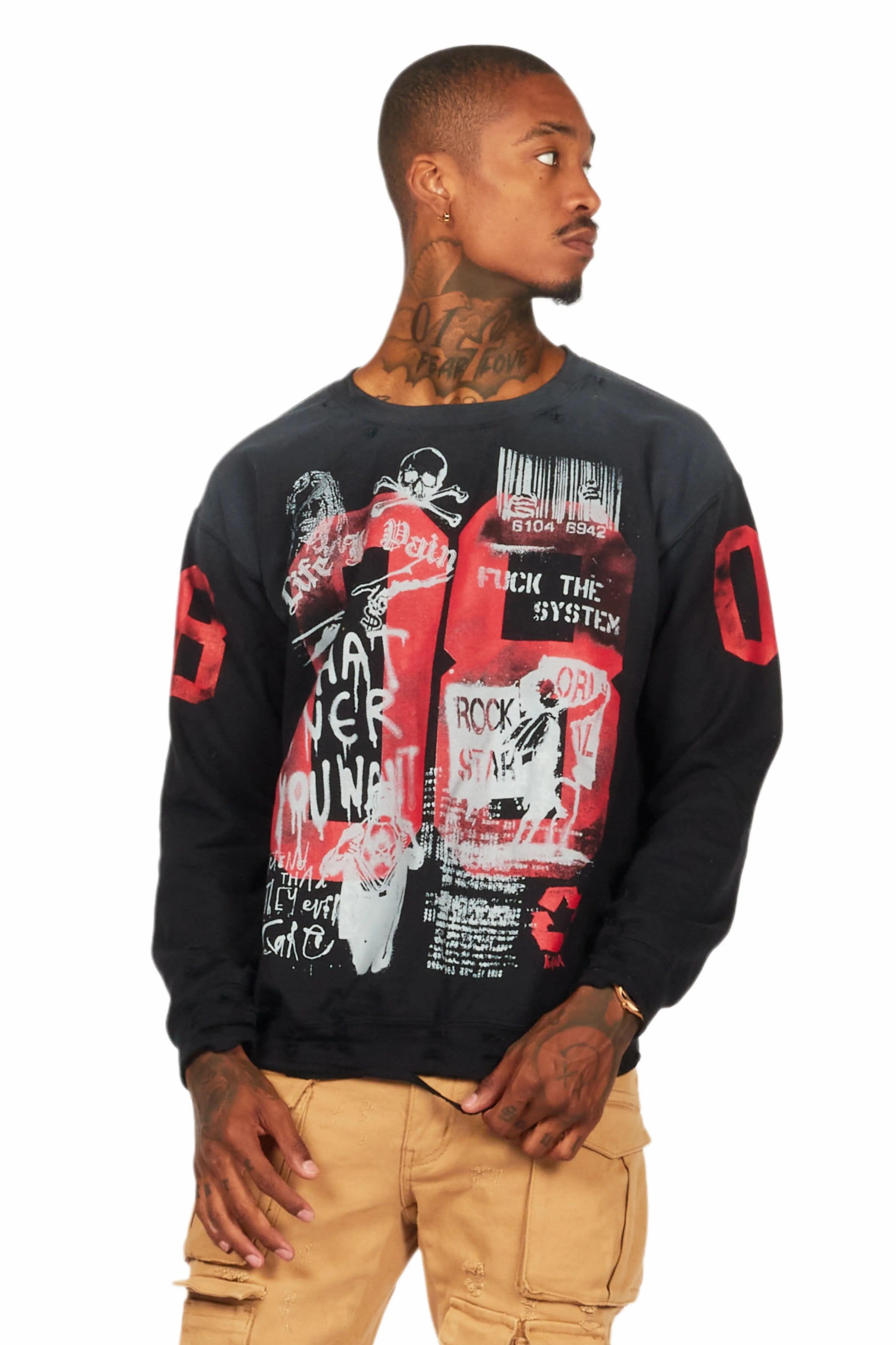 Grill Black Graphic Crewneck Male Product Image