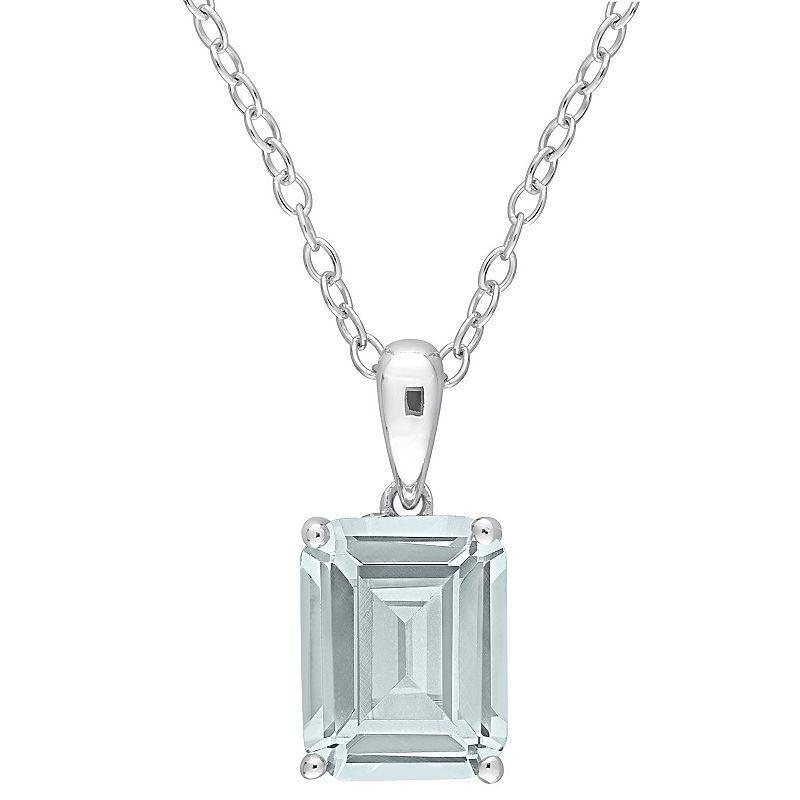 Stella Grace Sterling Silver & Gemstone Stud Pendant Necklace, Womens Created Blue Spinel Product Image