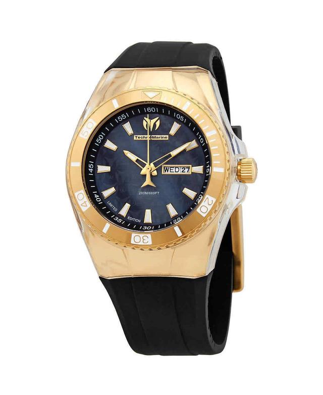 TechnoMarine Mens Cruise Monogram Quartz Black Dial Silicon Watch - Black Product Image