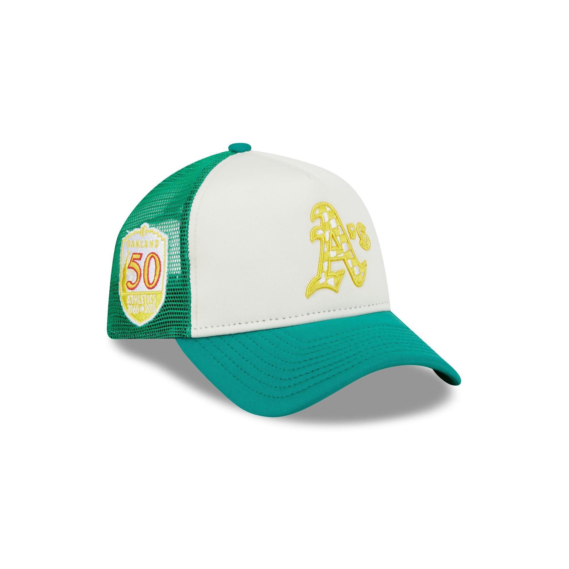 Oakland Athletics Checkered Flag 9FORTY A-Frame Trucker Hat Male Product Image