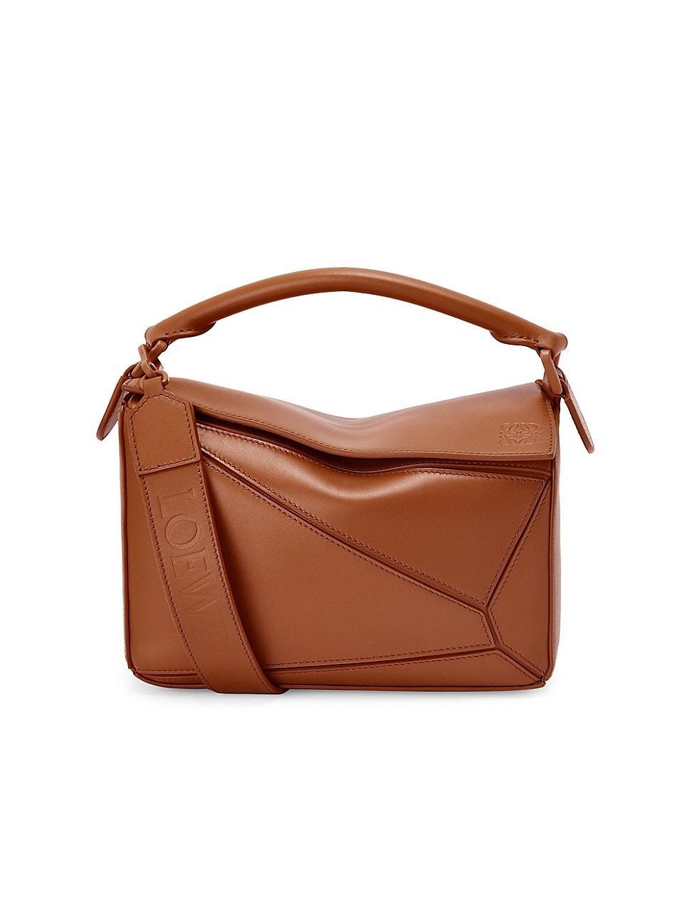 Womens Puzzle Small Leather Shoulder Bag - Pecan Product Image