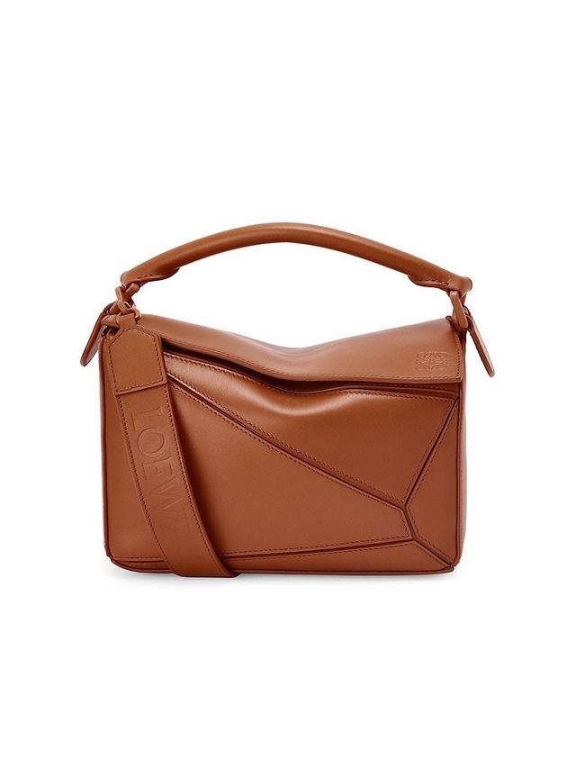 Womens Puzzle Small Leather Shoulder Bag - Pecan Product Image