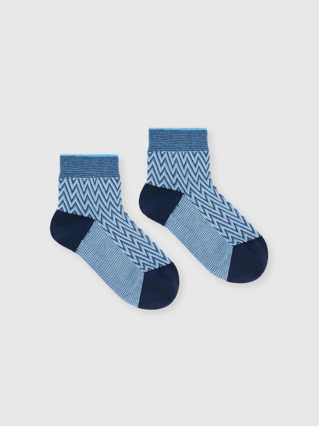 Short zig zag cotton socks Product Image