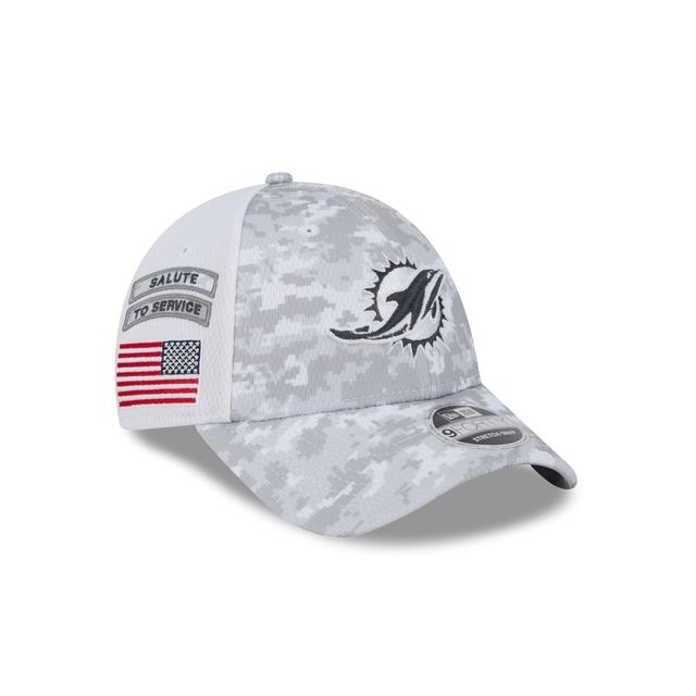 Miami Dolphins 2024 Salute to Service 9FORTY Stretch-Snap Hat Male Product Image