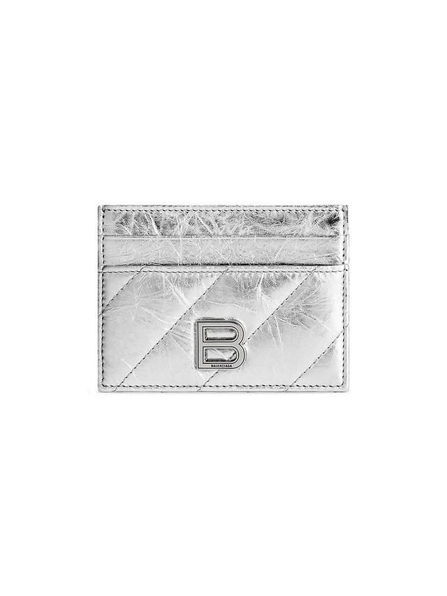 Womens Crush Card Holder Metallized Quilted Product Image