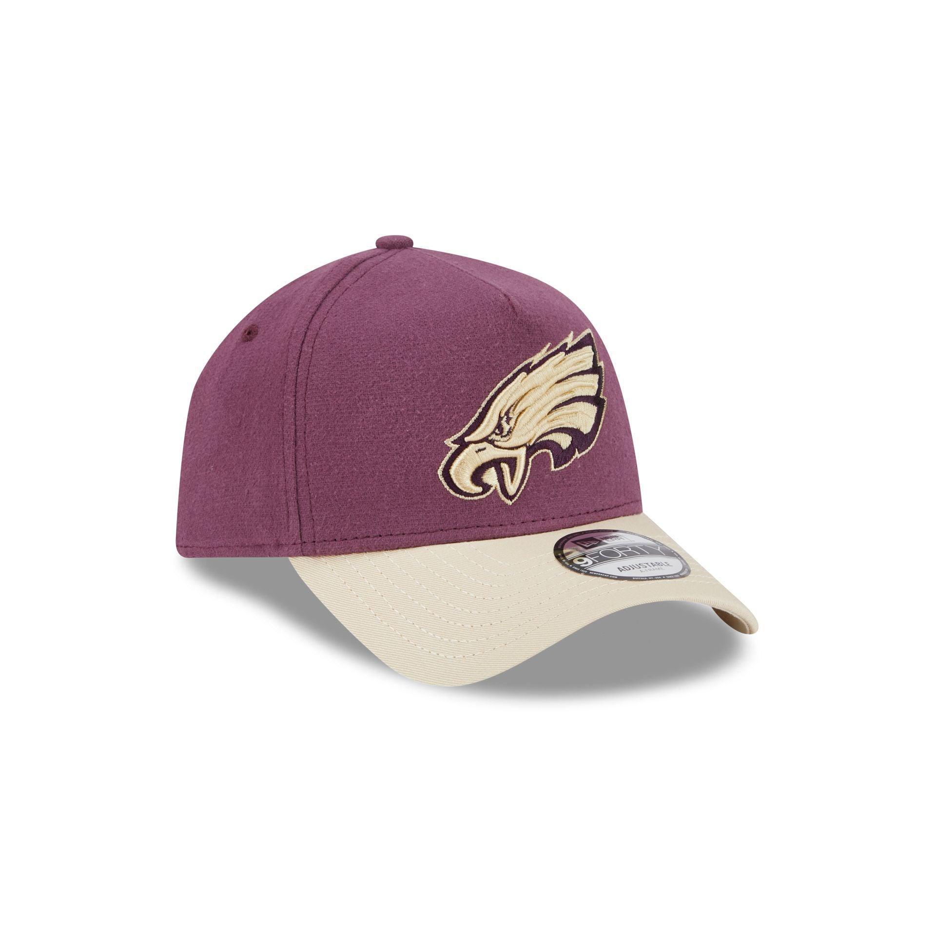 Philadelphia Eagles Moleskin Crown Maroon 9FORTY A-Frame Snapback Hat Male Product Image