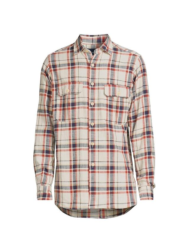 Mens Checked Cotton Work Shirt Product Image