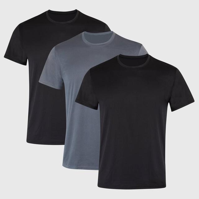 Hanes Premium Mens X-Temp Mesh Short Sleeve Crewneck T-Shirt 3pk - Black Product Image