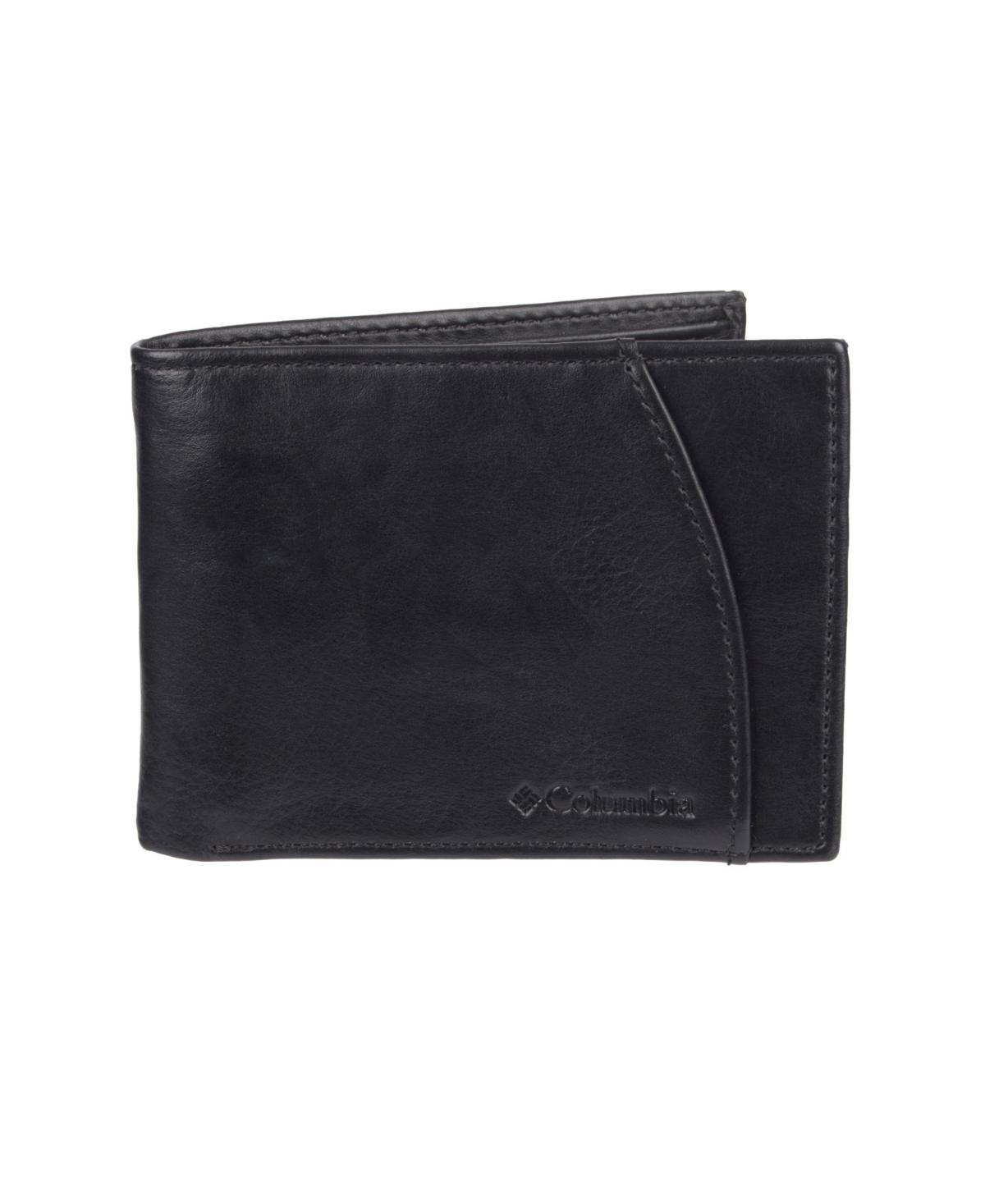 Columbia Men's Leather Rfid Bifold Wallet With Exterior Pocket, Black Product Image