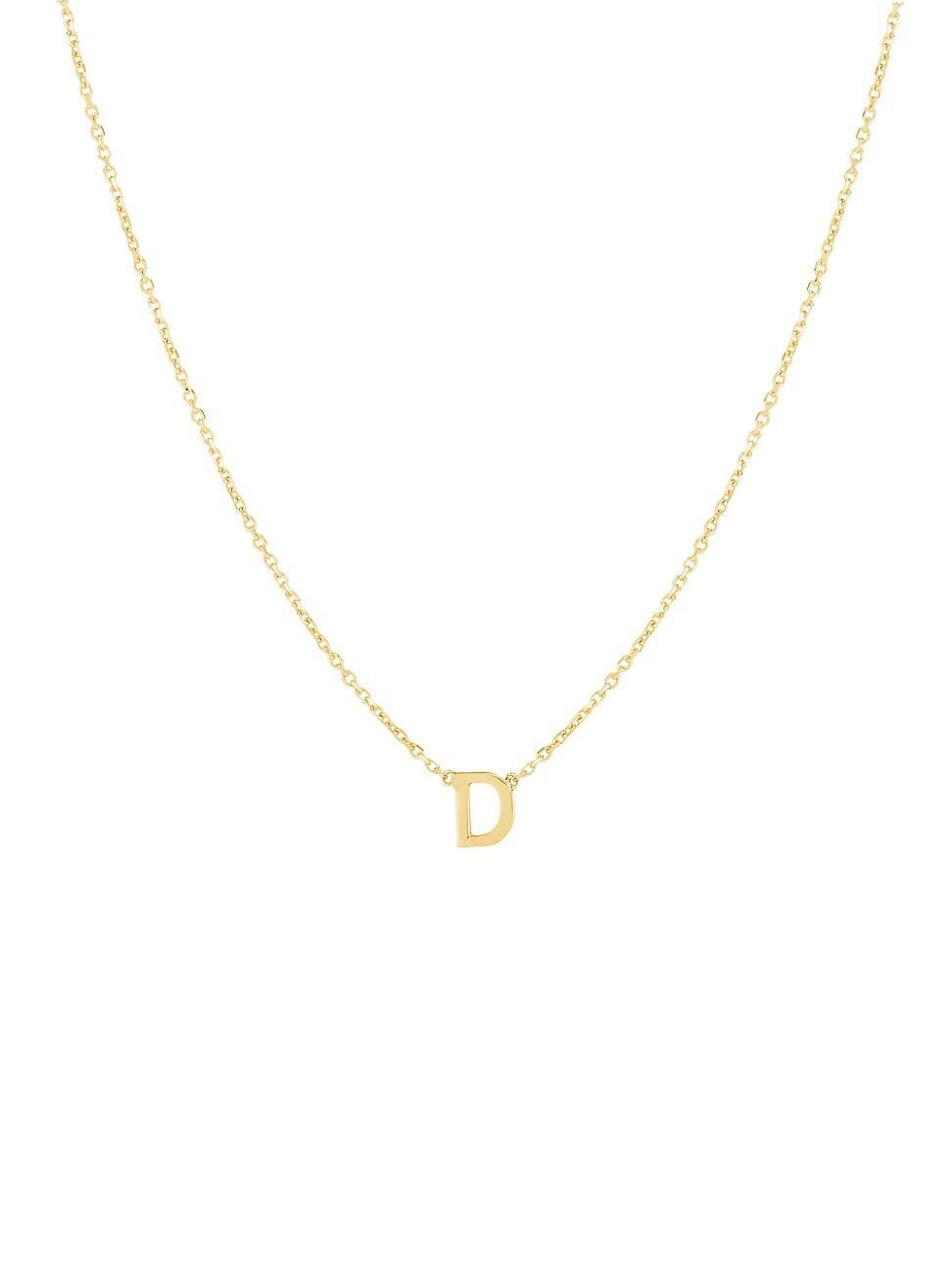 Womens 14K Yellow Gold Initial Pendant Necklace Product Image