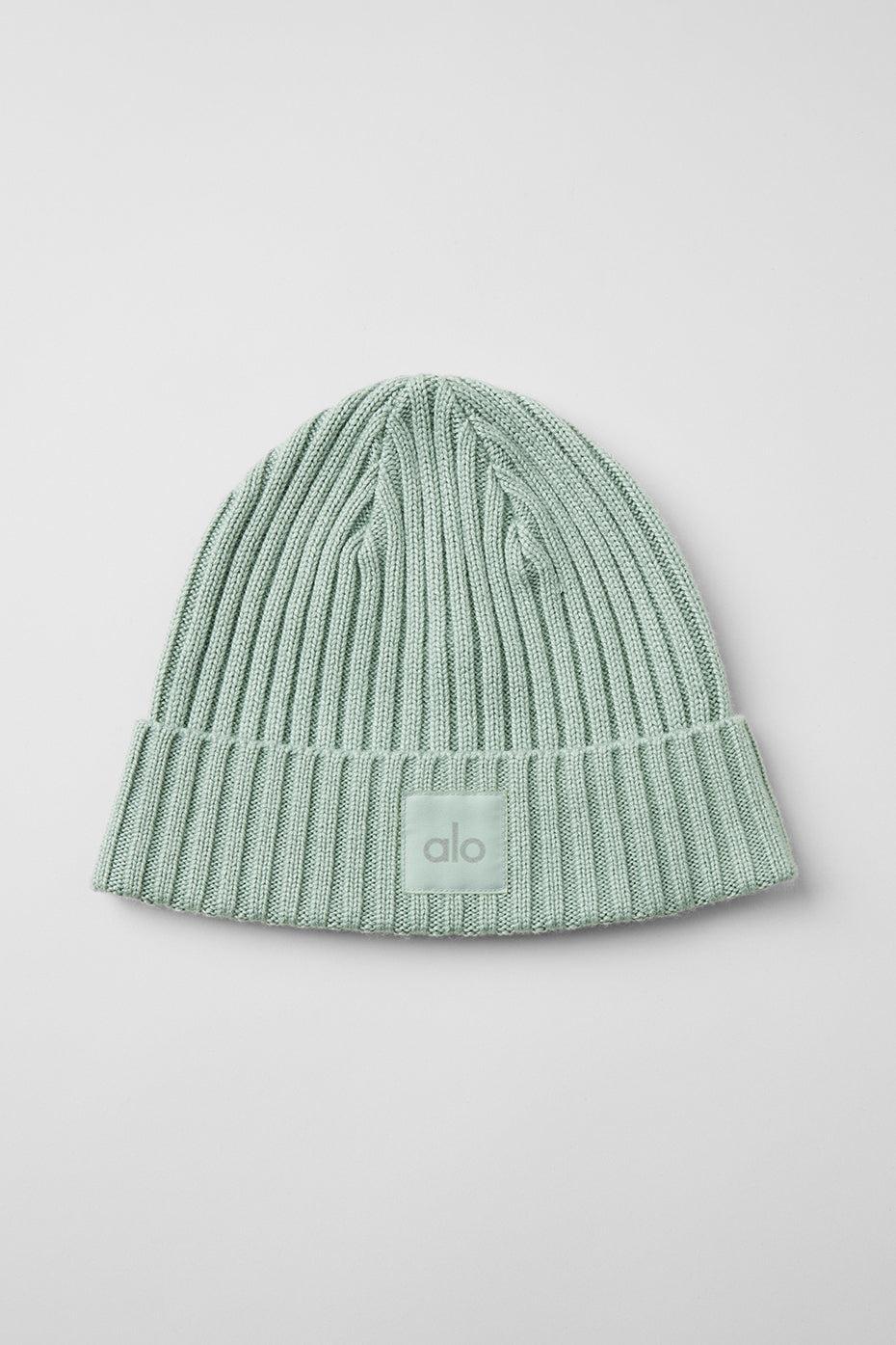 Cashmere Blend Rib Beanie - Icy Sage Male Product Image