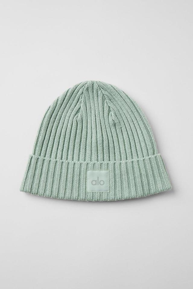 Cashmere Blend Rib Beanie - Icy Sage Male Product Image