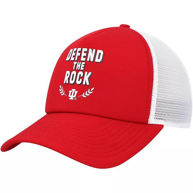 Mens adidas Crimson Indiana Hoosiers Phrase Foam Front Trucker Adjustable Hat Product Image