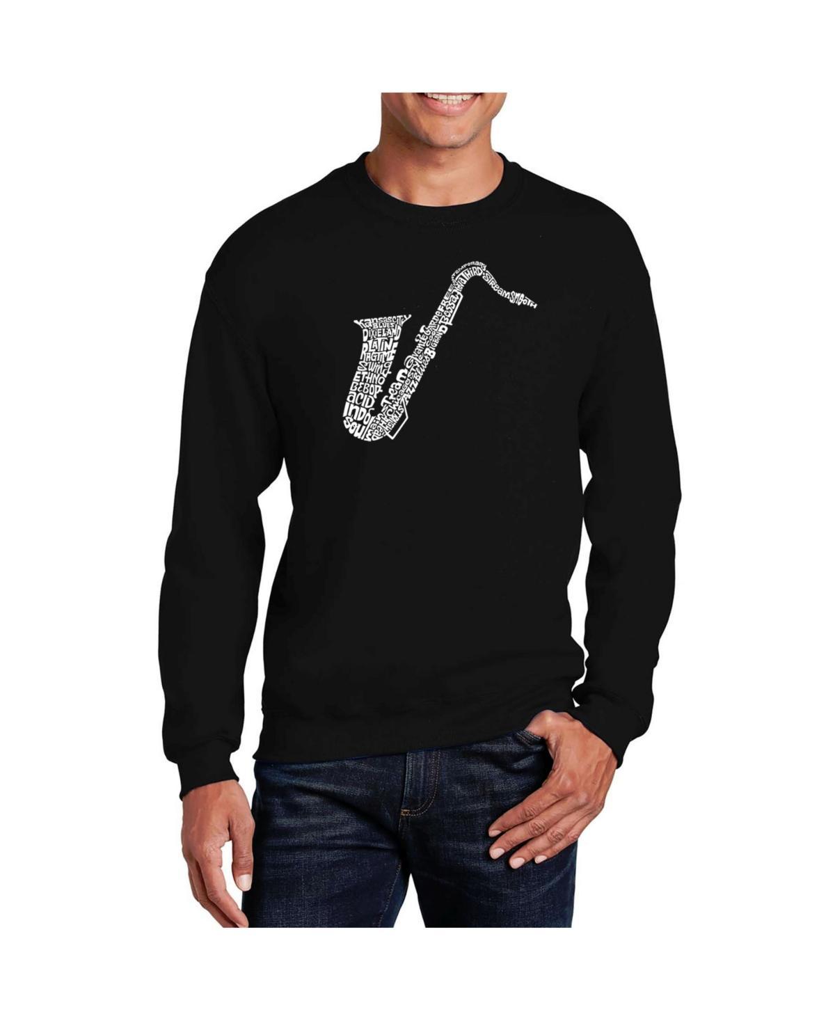 La Pop Art Mens Word Art Sax Crewneck Sweatshirt Product Image