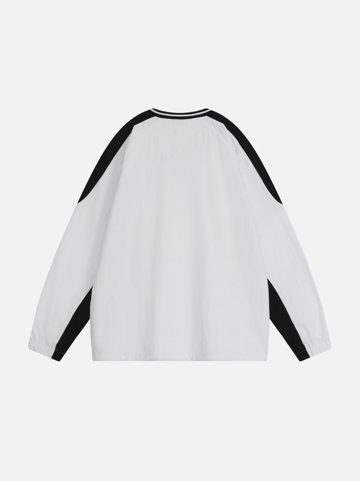 Aelfric Eden Color Blocking Ribbon Collar Sweatshirt Product Image