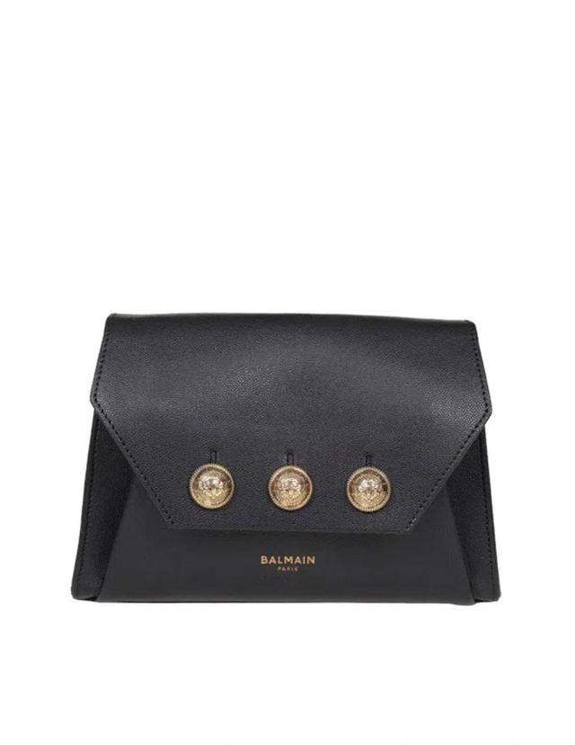 BALMAIN Embleme Flap Small Shoulder Bag In Black Product Image