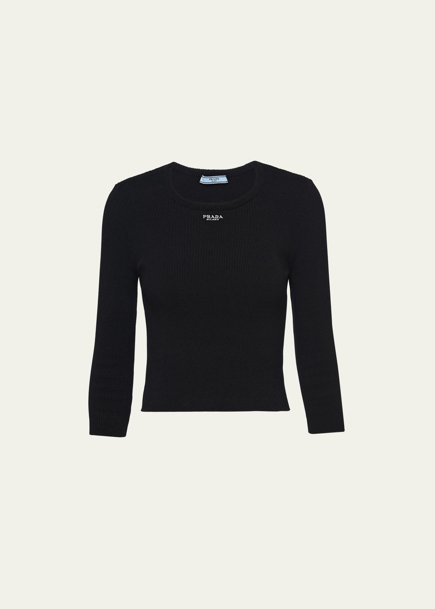 Womens Cotton Sweater With Embroidered Logo Product Image