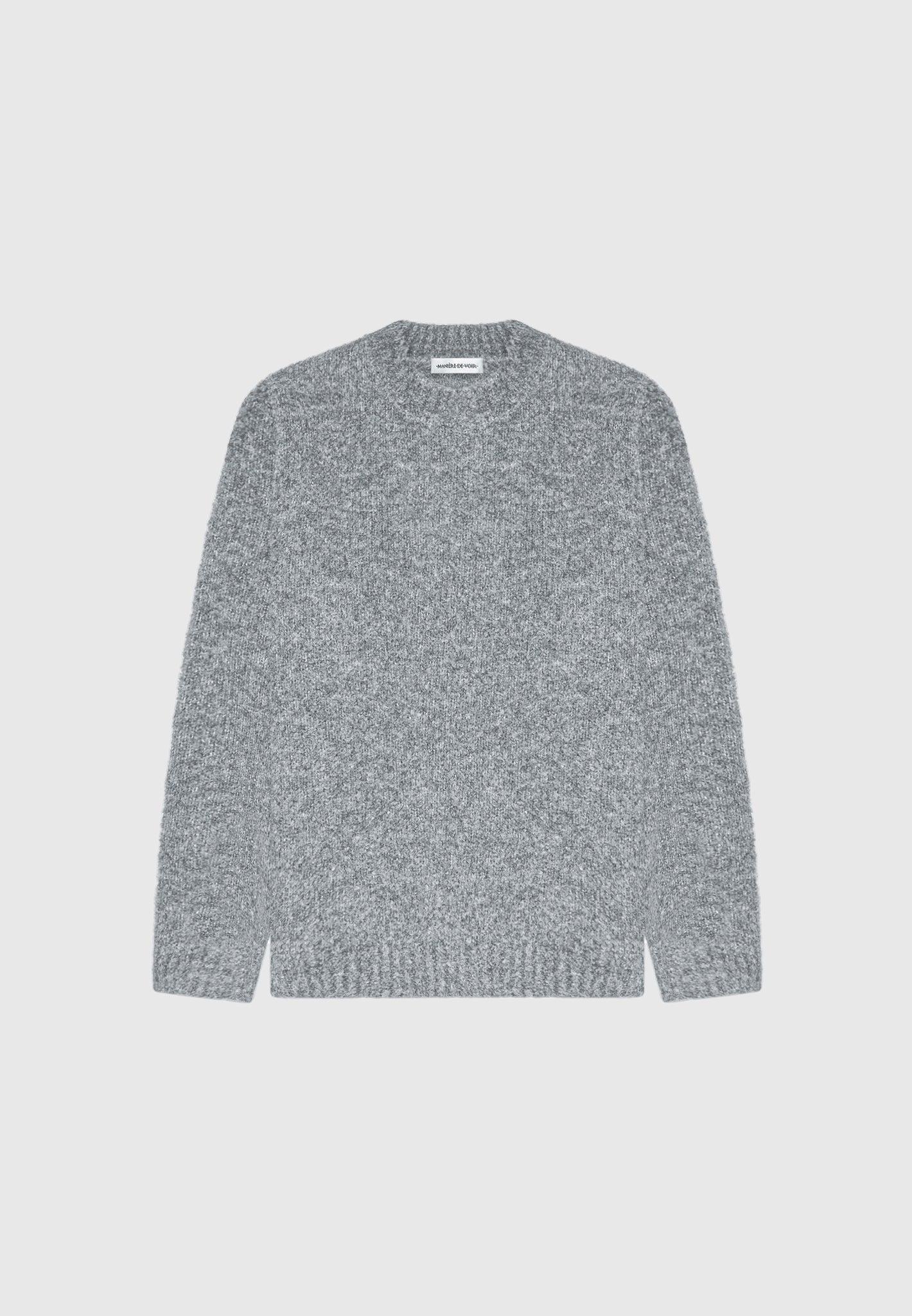 Boucle Knit Jumper - Grey Male Product Image