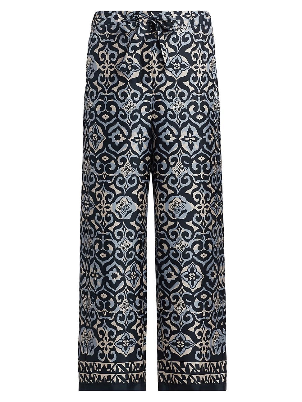 Womens Navona Arabesque Silk Trousers Product Image