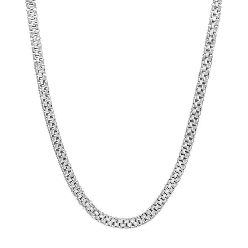 Jordan Blue Sterling Silver Popcorn Chain Necklace, Womens Grey Product Image