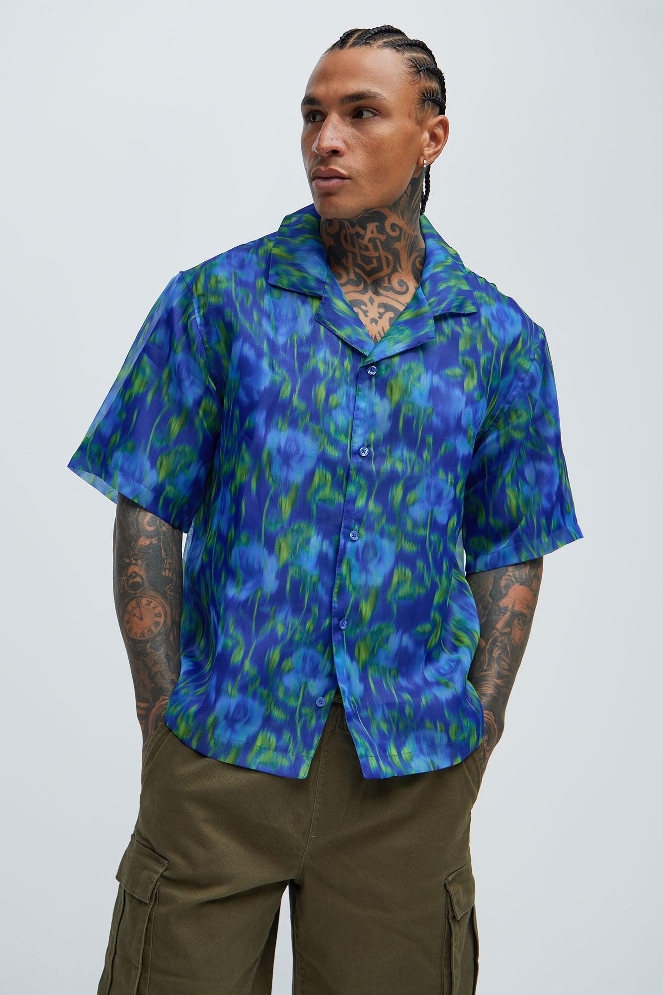 Vertigo Floral Shirt - Blue/combo Product Image