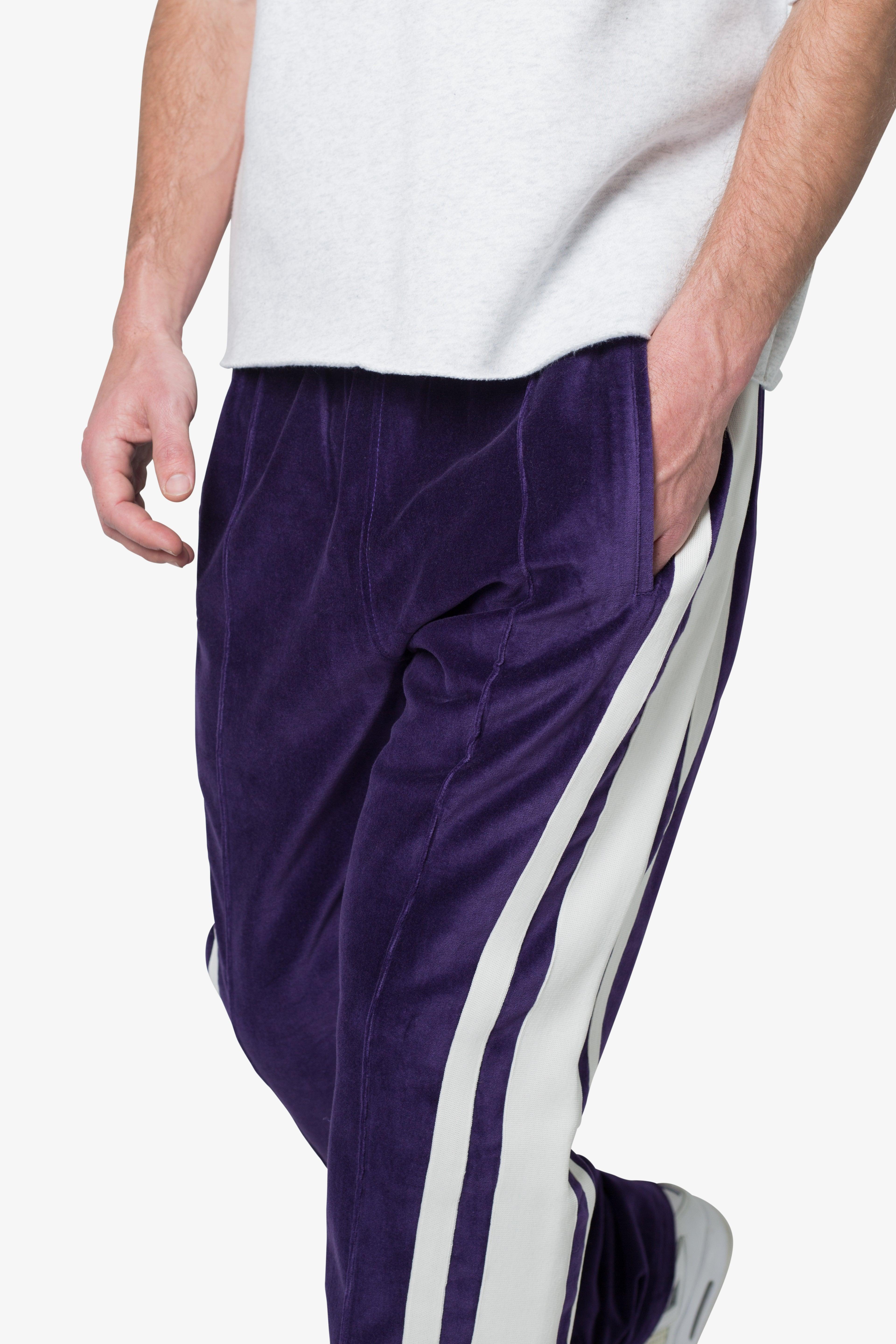 Baggy Velour Track Pants - Purple Product Image