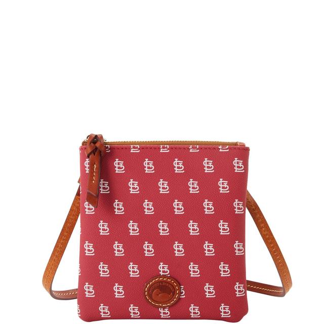 Dooney & Bourke Womens MLB Cardinals Small North South Top Zip Crossbody Coated Cotton Shoulder Bag in Red Product Image