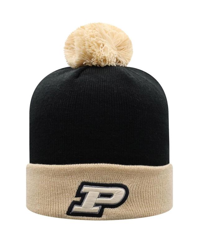 Mens Top of the World Black Purdue Boilermakers Core 2-Tone Cuffed Knit Hat with Pom - Black Product Image