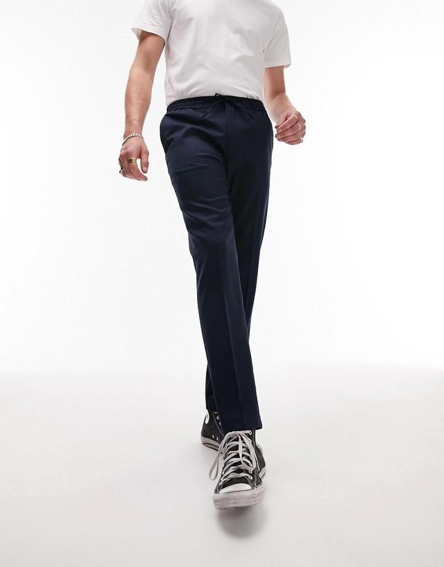 Topman skinny smart pants with elasticated waistband Product Image