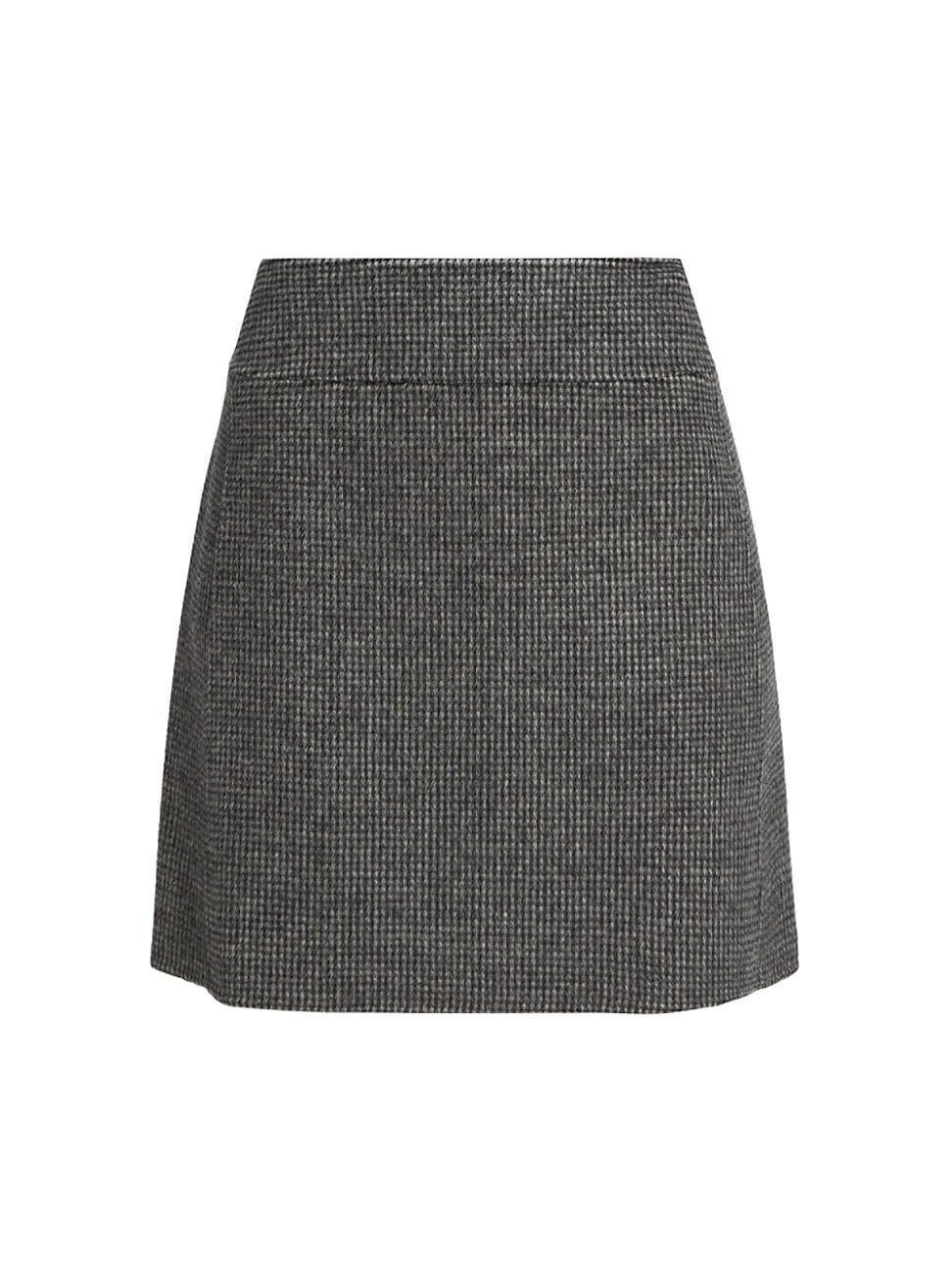 Womens Stone Wool-Mohair Miniskirt product image