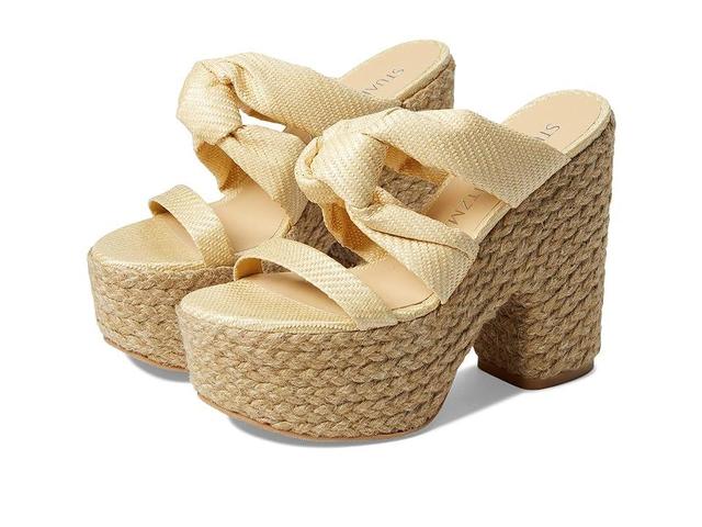 Stuart Weitzman Playa Sohigh 145 Knot Platform Slide (Wheat/Natural) Women's Shoes Product Image