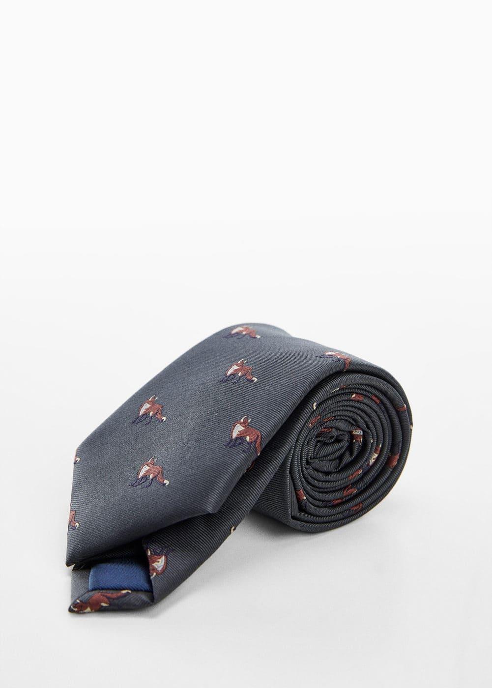 MANGO MAN - Tie with animals print - One size - Men Product Image