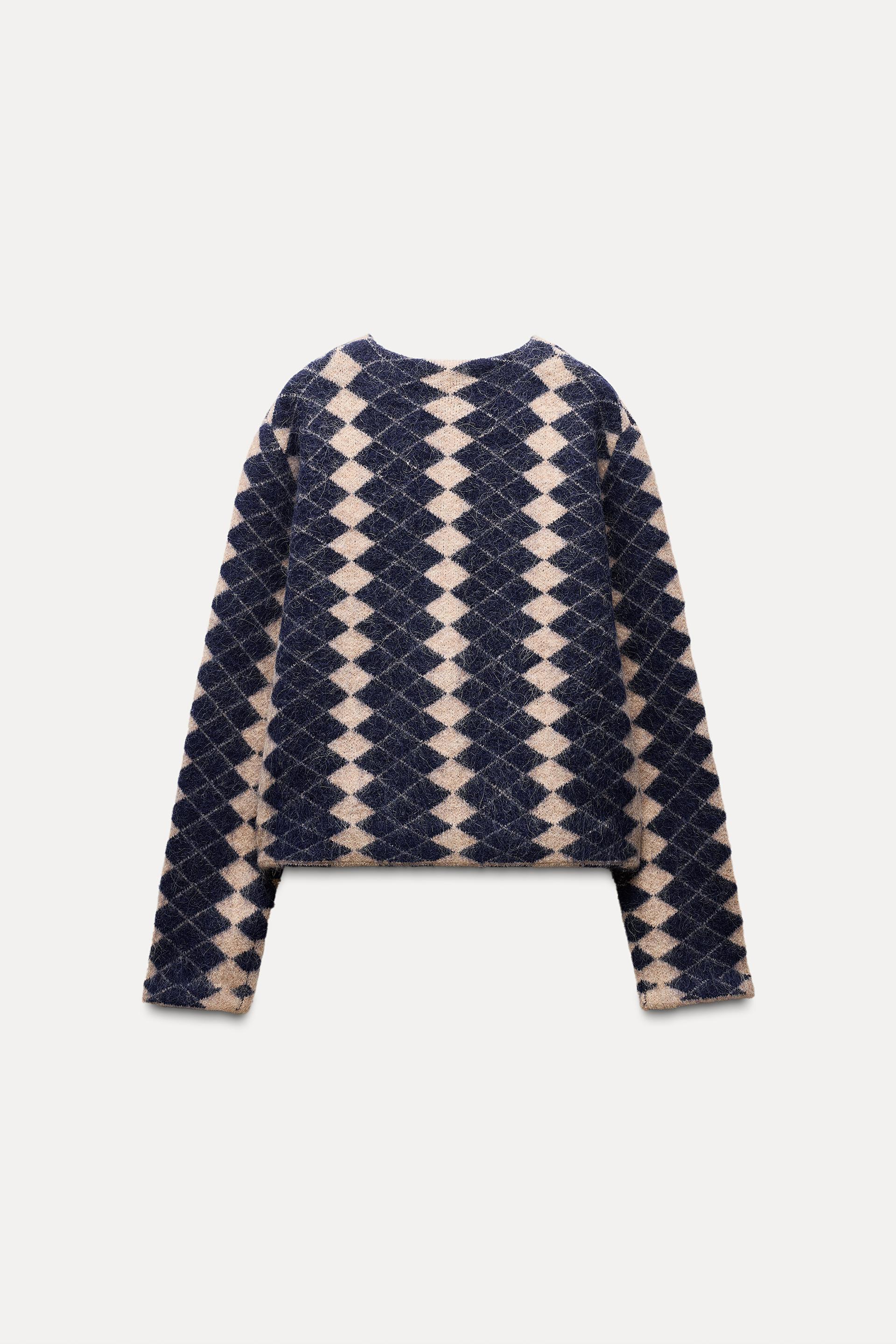 ARGYLE KNIT JACQUARD CARDIGAN Product Image