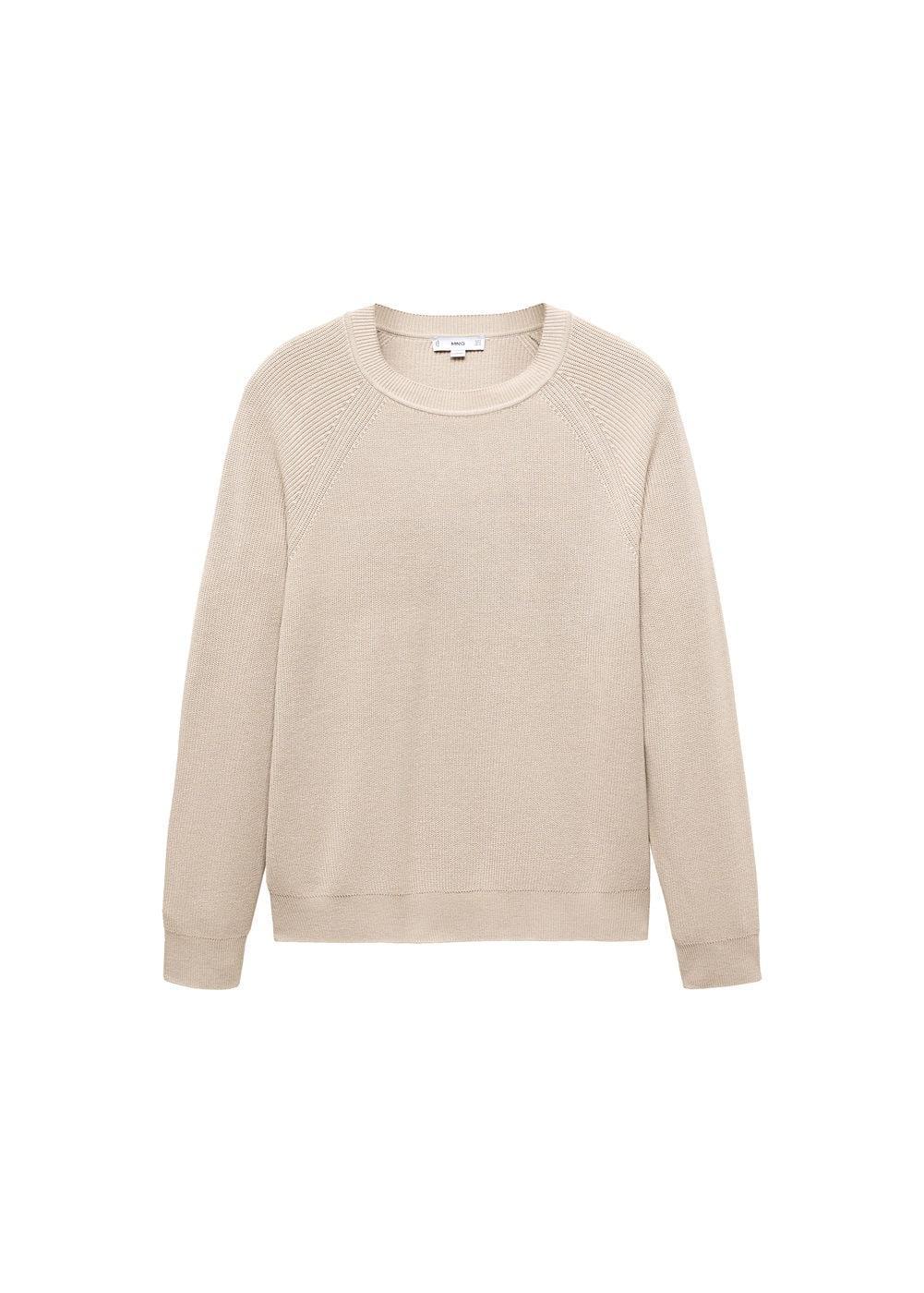 MANGO MAN - Ribbed round-neck sweater light/pastel greyMen Product Image