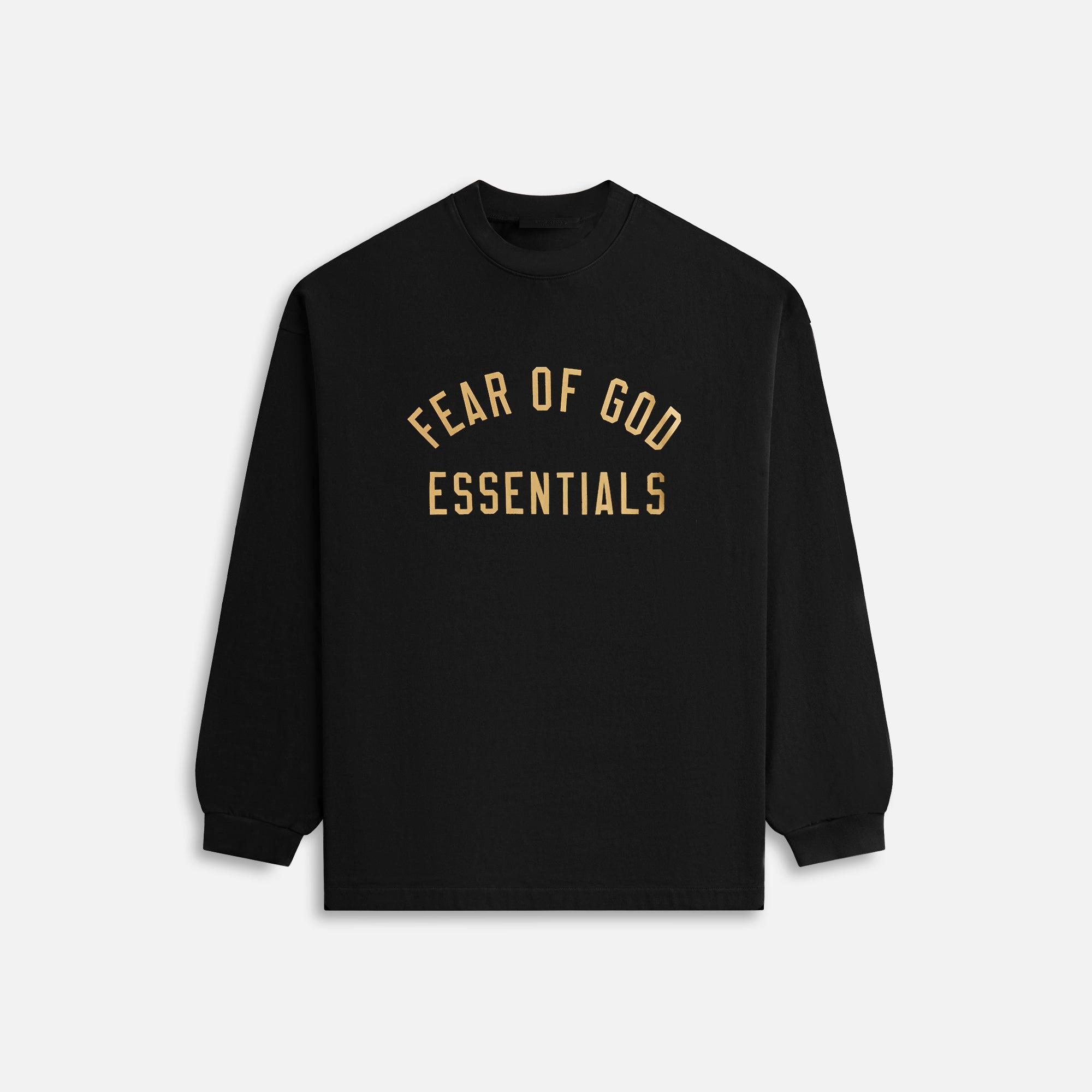 Essentials Jersey Long Sleeve Tee - Black Male Product Image