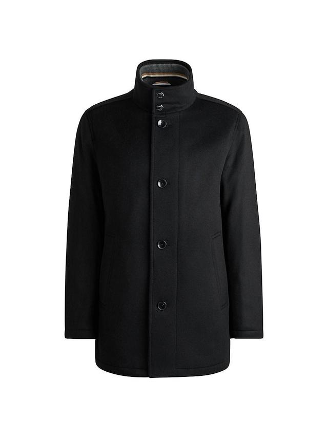 Mens Relaxed Fit Short Coat in Wool and Cashmere Product Image