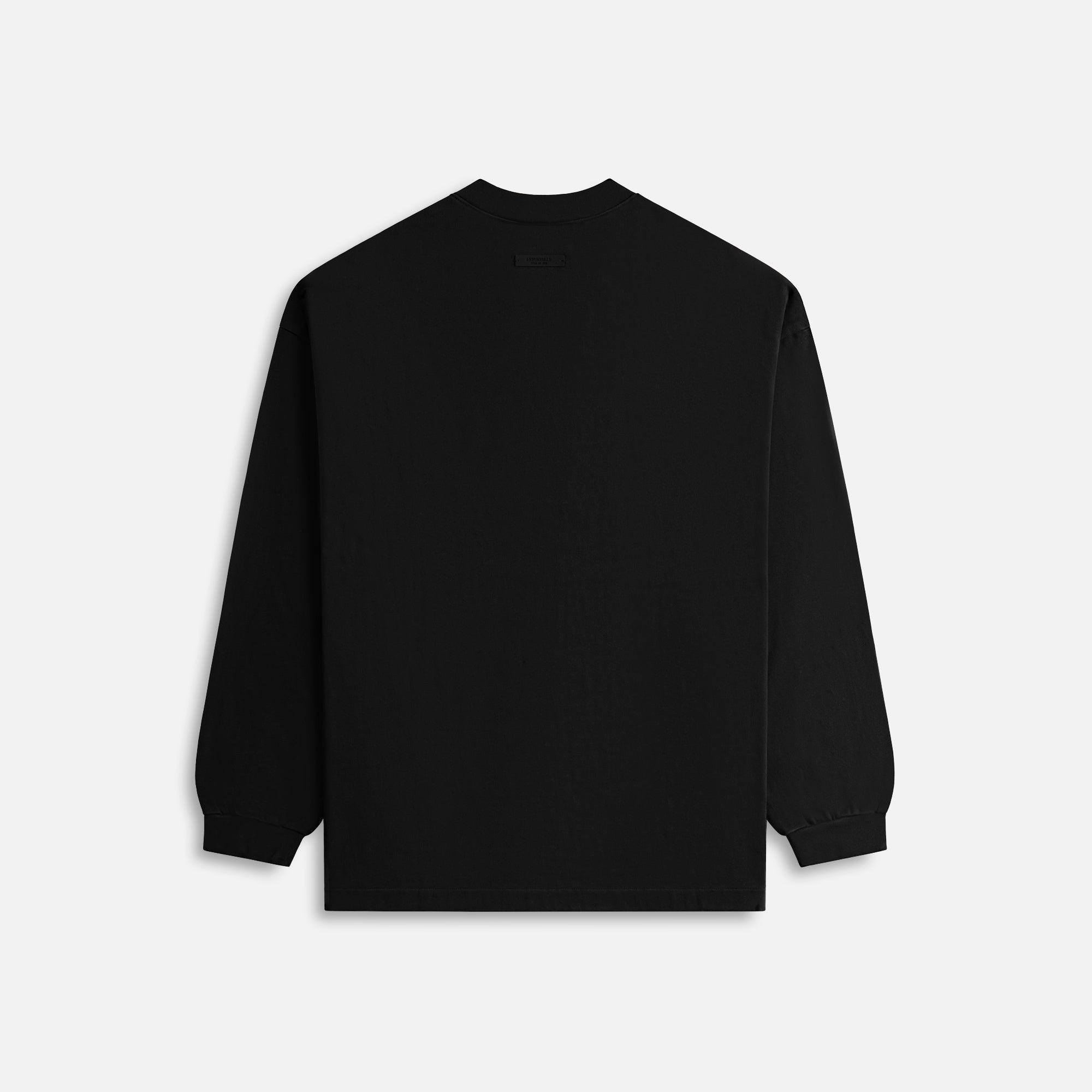 Essentials Jersey Long Sleeve Tee - Black Male Product Image