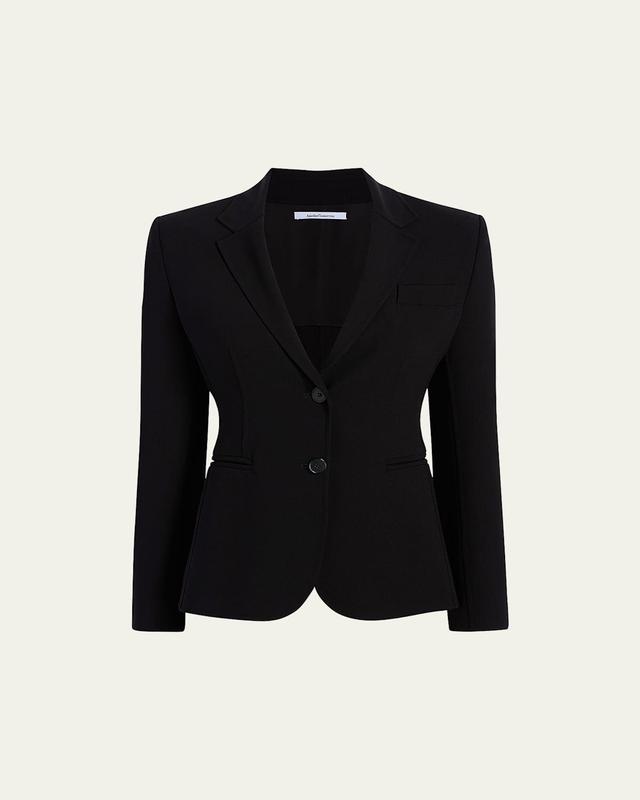 Doppio Wool Cropped Blazer Jacket Product Image