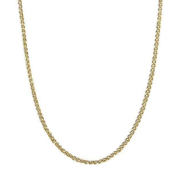 Jordan Blue 14k Gold 2.45 mm Wheat Chain Necklace, Womens Yellow Product Image