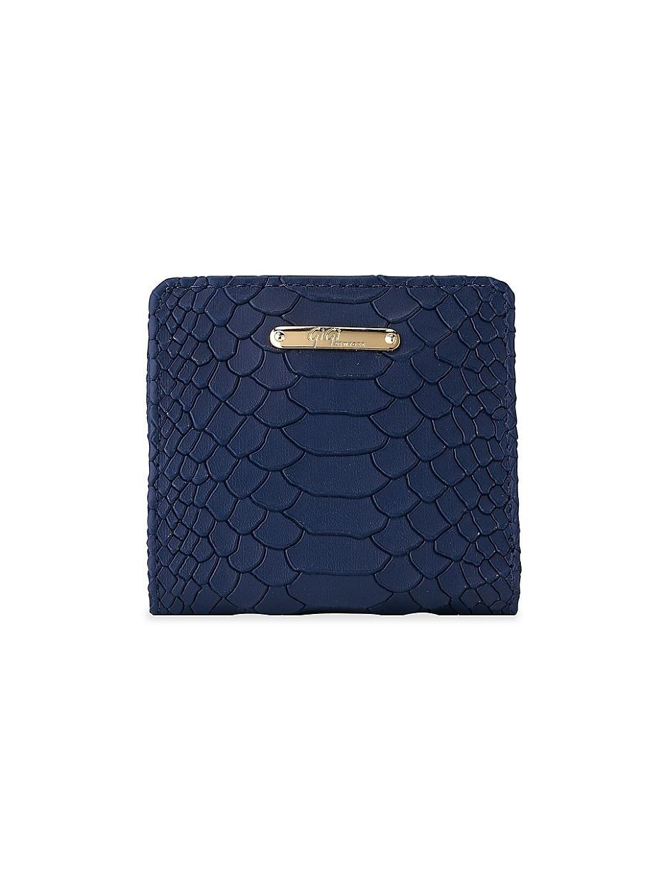 Womens Mini Python-Embossed Leather Bi-Fold Wallet Product Image