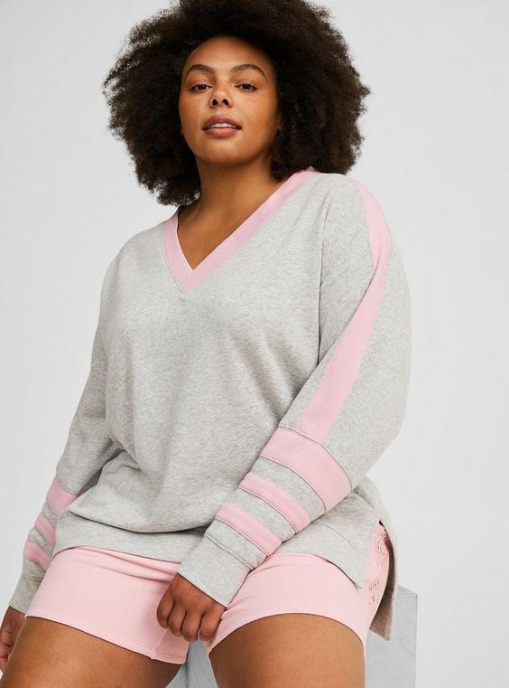 Cozy Fleece Step Hem Sweatshirt Product Image