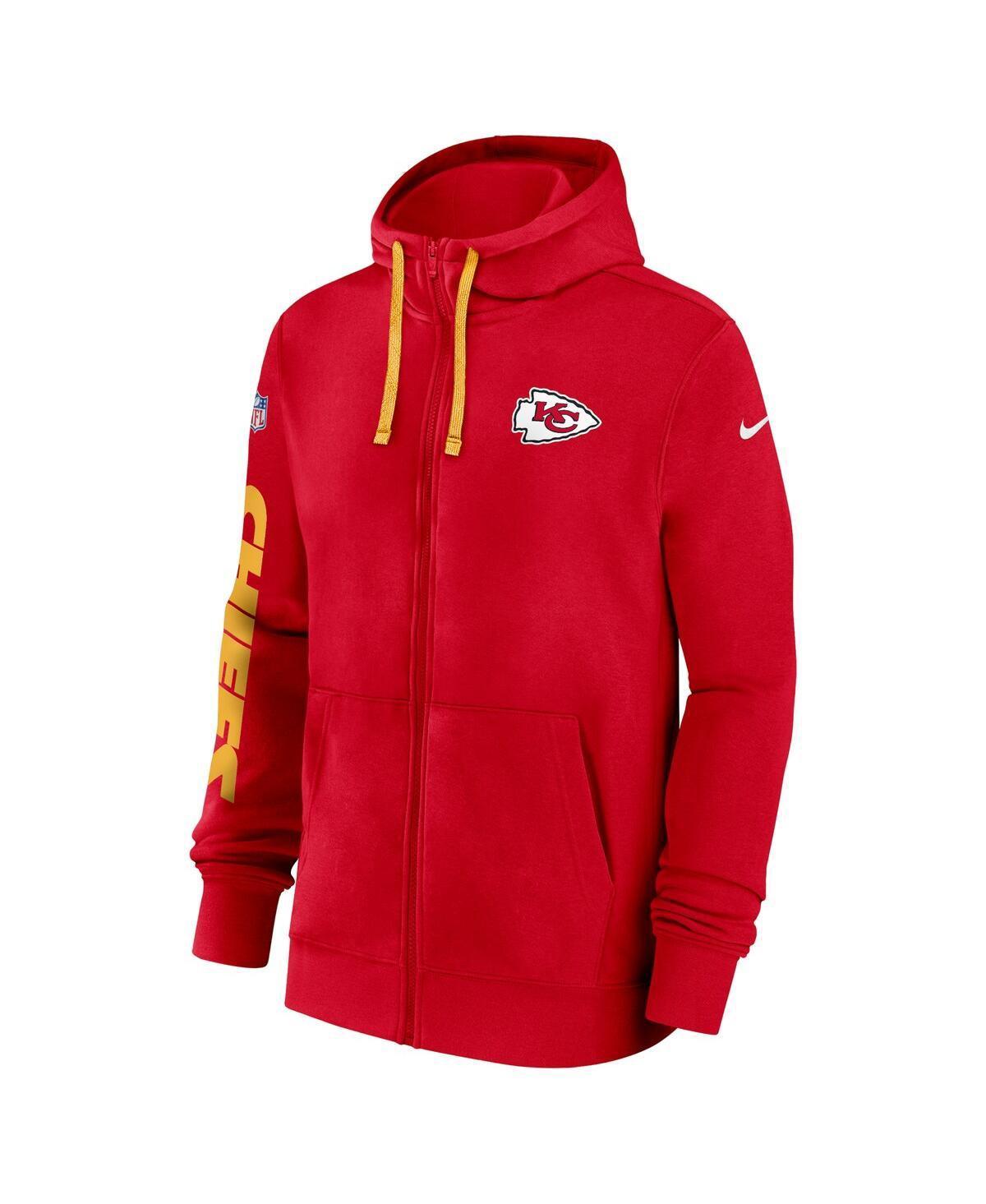 NIKE Men's Red Kansas City Chiefs 2024 Sideline Club Full-zip Hoodie Product Image