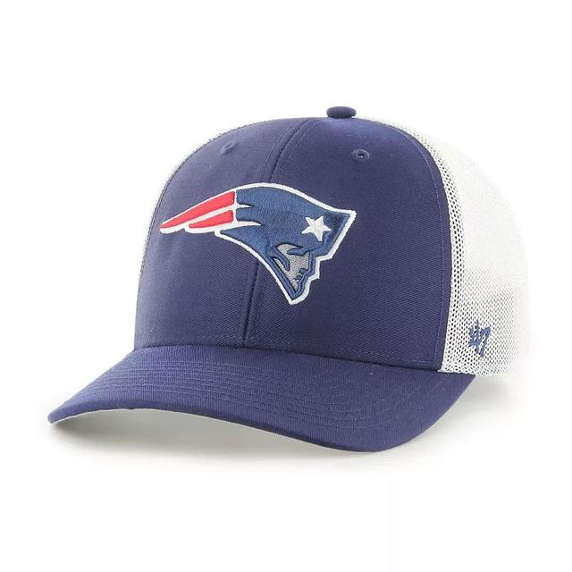 Mens 47 /White New England Patriots Trophy Trucker Flex Hat Blue Product Image