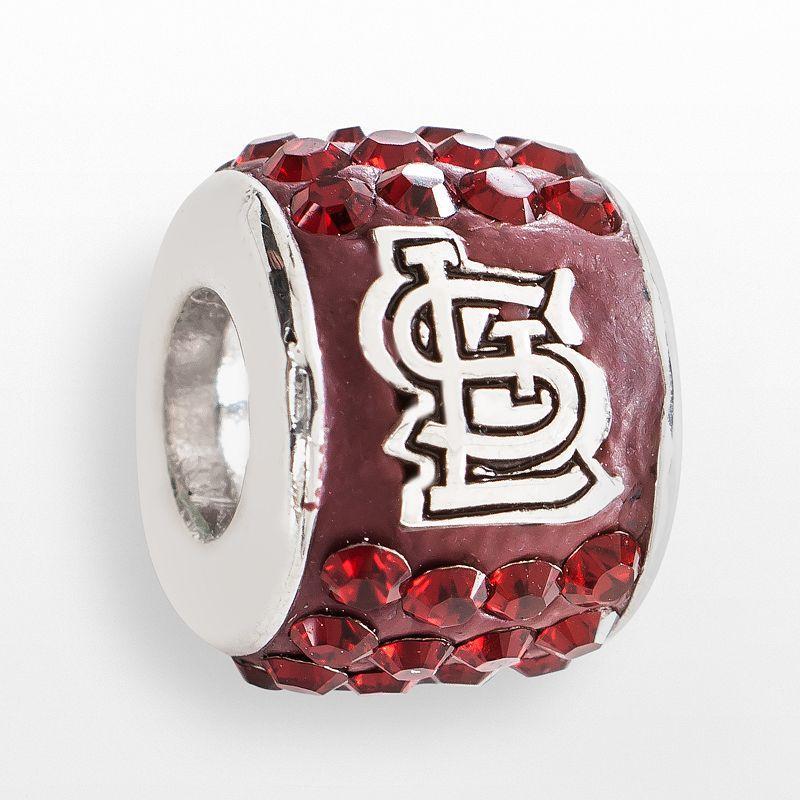 LogoArt St. Louis Cardinals Sterling Silver Crystal Logo Bead, Womens, Red Product Image